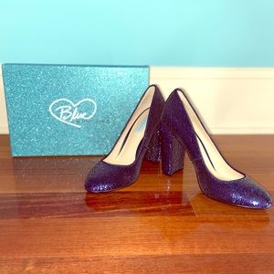 Betsey Johnson Navy Blue Sequin Heels